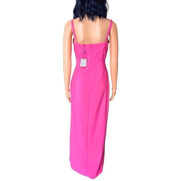 NWT Laundry by Shelli Segal Pink Luxe Crepe Gown Size 8 - Picture 6 of 8